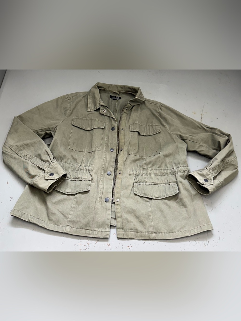 A.N.A Army Military-Style Field Utility Jacket Khaki Olive Green Coat size  XL